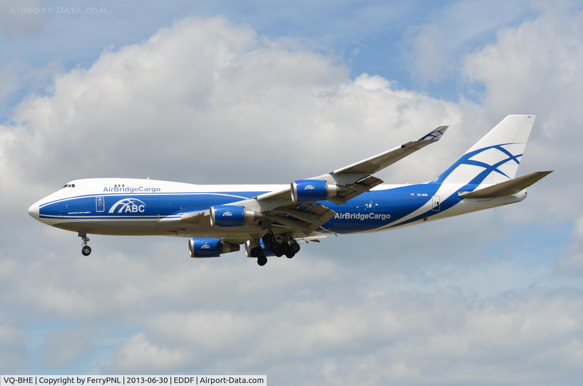 VQ-BHE, 2008 Boeing 747-4KZF (SCD) C/N 36784, ABC B744 freighter landing in FRA
