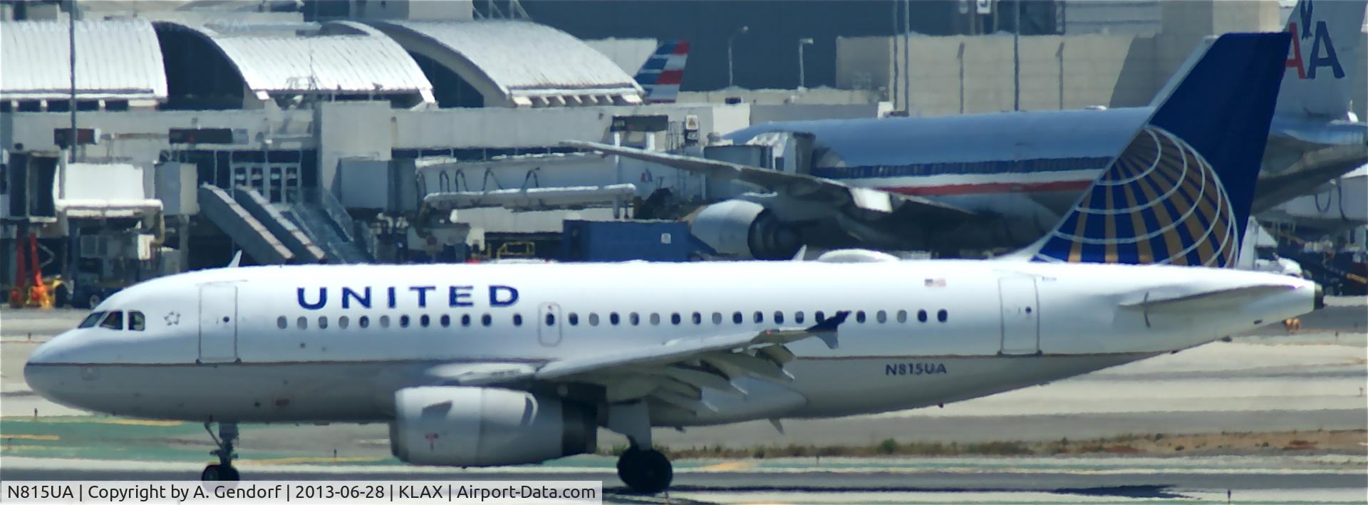 N815UA, 1998 Airbus A319-131 C/N 867, United, shortly after landing at Los Angeles Int´l(KLAX)