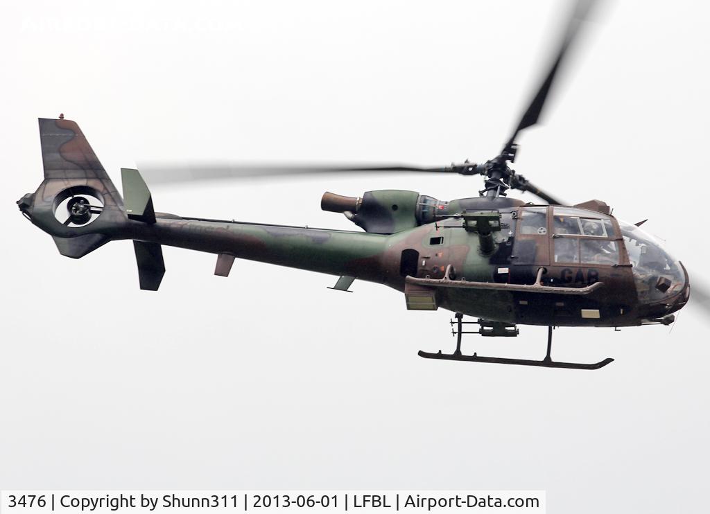 3476, Aérospatiale SA-342M Gazelle C/N 1476, Arriving for refuelling...