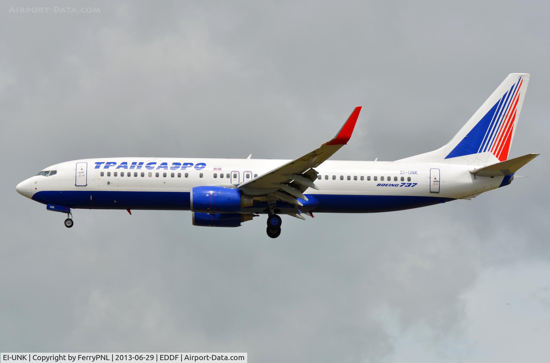 EI-UNK, 2011 Boeing 737-86J C/N 36119, Transaero B738 landing in FRA