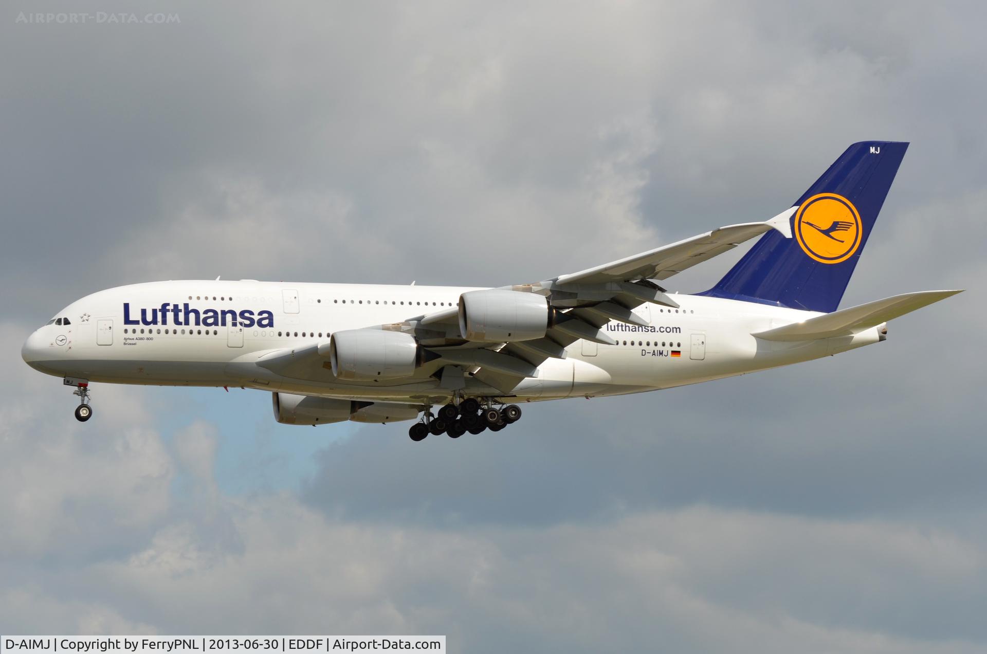 D-AIMJ, 2011 Airbus A380-841 C/N 073, LH A338 landing