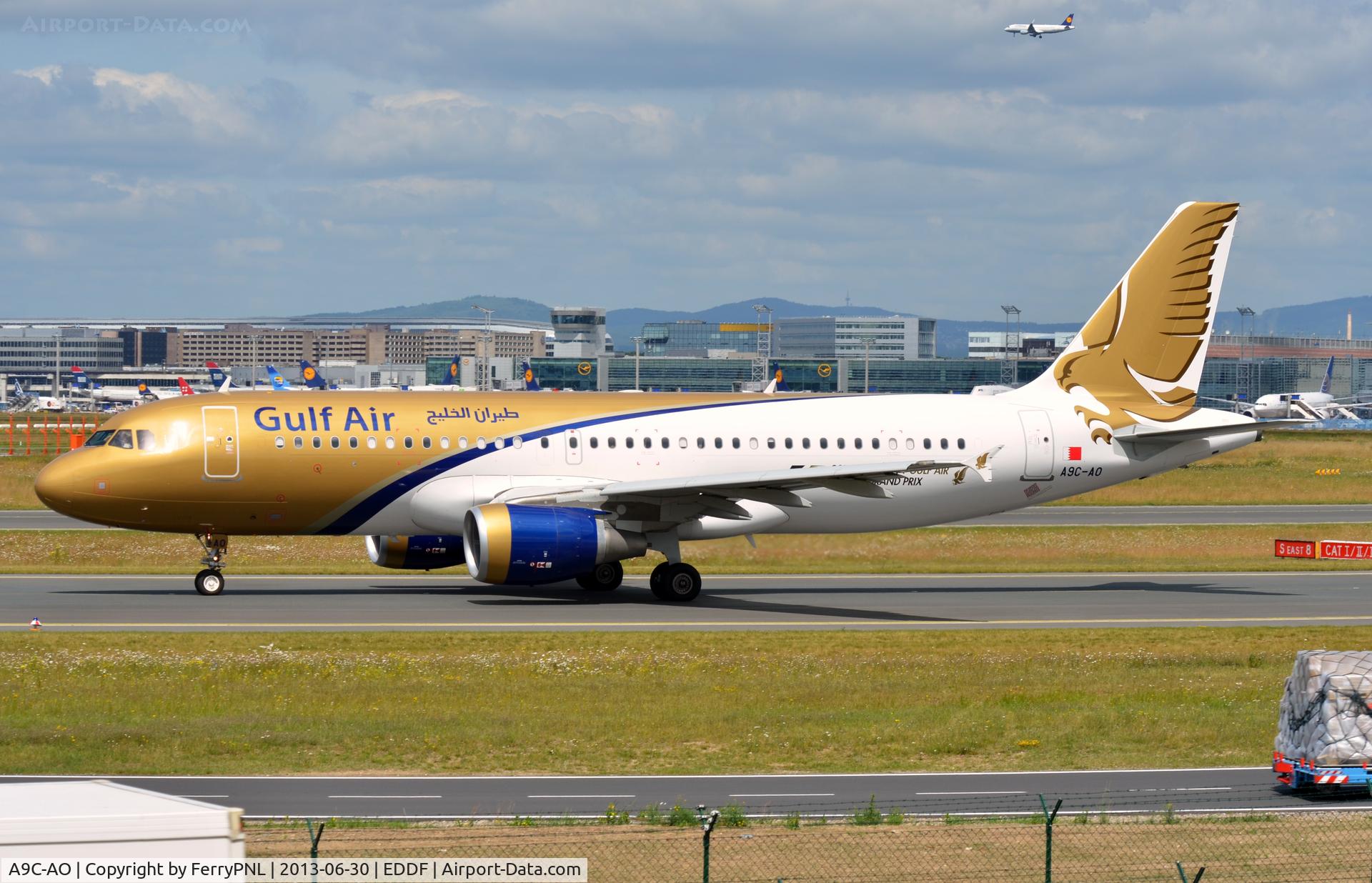 A9C-AO, 2011 Airbus A320-214 C/N 4860, Gulf Air A320 taxying to depart FRA.