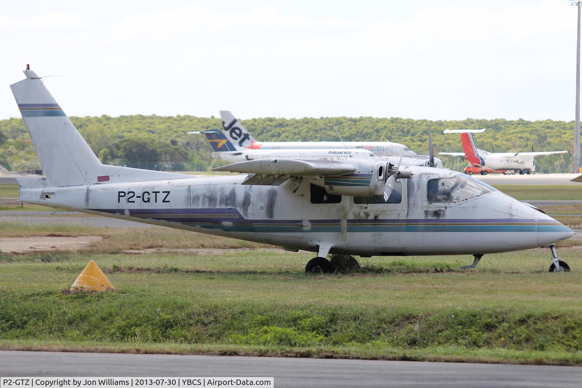 P2-GTZ, 1974 Partenavia P-68B C/N 29, Looking rather drab. Taken at Cairns Int 30th July 2013