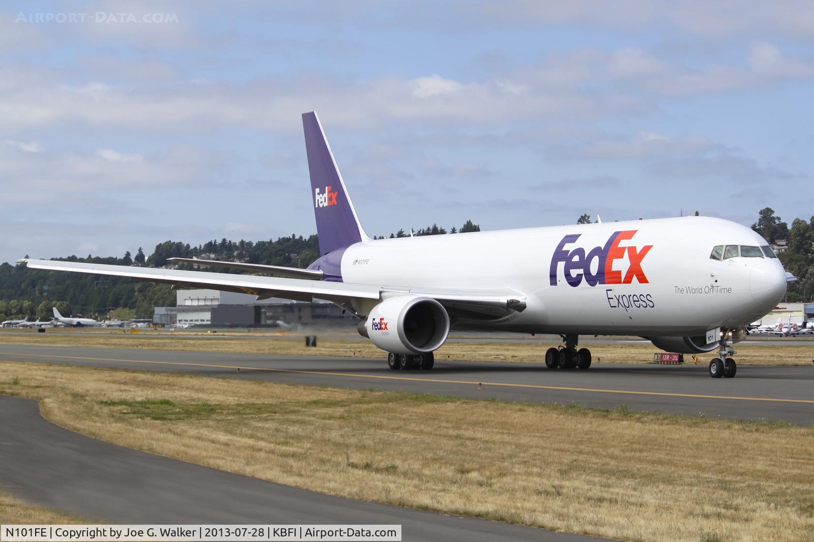 N101FE, 2013 Boeing 767-3S2/F/ER C/N 42706, First FedEx 767-300F seen at BFI after its first flight.