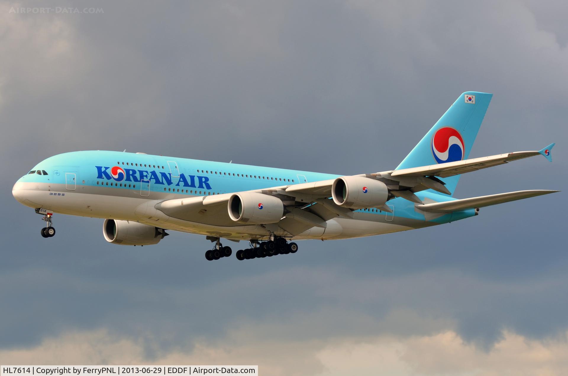 HL7614, 2011 Airbus A380-861 C/N 068, Korean A388 arriving in FRA
