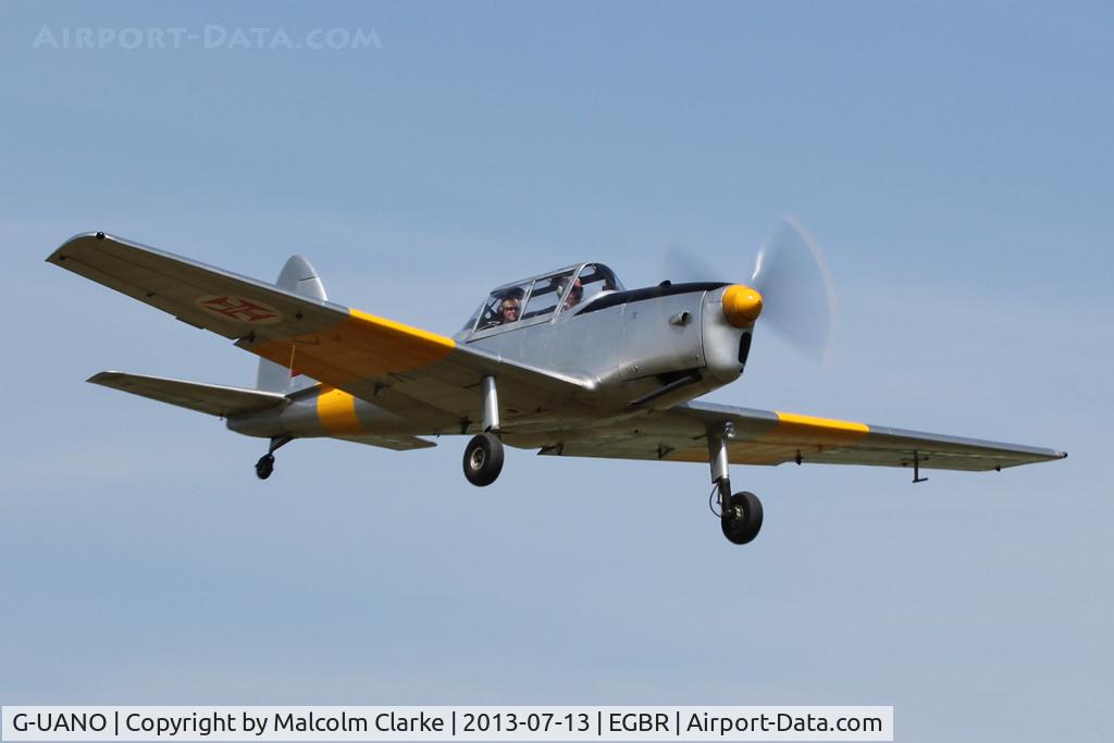 G-UANO, 1959 OGMA DHC-1 Chipmunk T.20 C/N OGMA-57, OGMA DHC-1 Chipmunk T.20 at The Real Aeroplane Company's Wings & Wheels Fly-In, Breighton Airfield, July 2013.