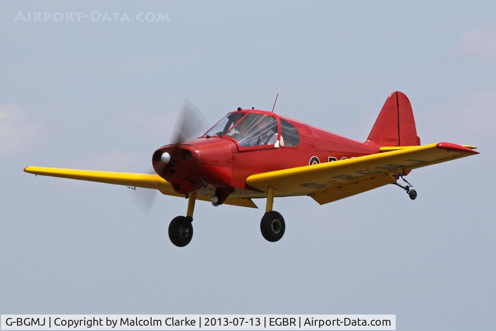 G-BGMJ, 1952 Gardan GY-201 Minicab C/N 12, Gardan GY-201 Minicab at The Real Aeroplane Company's Wings & Wheels Fly-In, Breighton Airfield, July 2013.