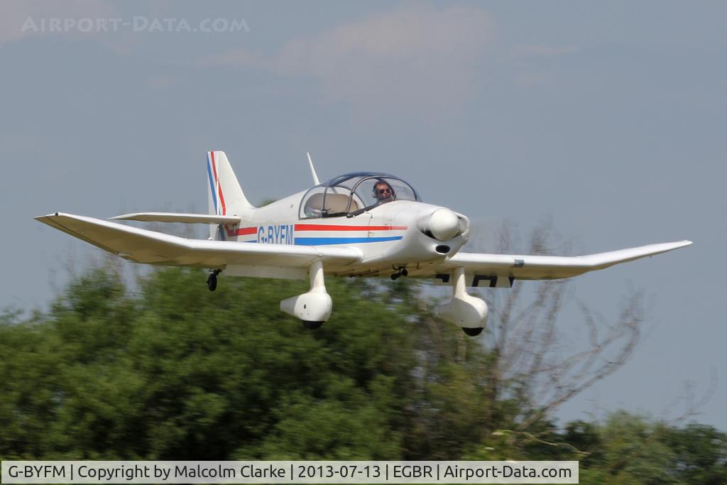 G-BYFM, 2000 Jodel DR-1050 M1 Excellence Replica C/N PFA 304-13237, Jodel DR-1050-M1 at The Real Aeroplane Company's Wings & Wheels Fly-In, Breighton Airfield, July 2013.
