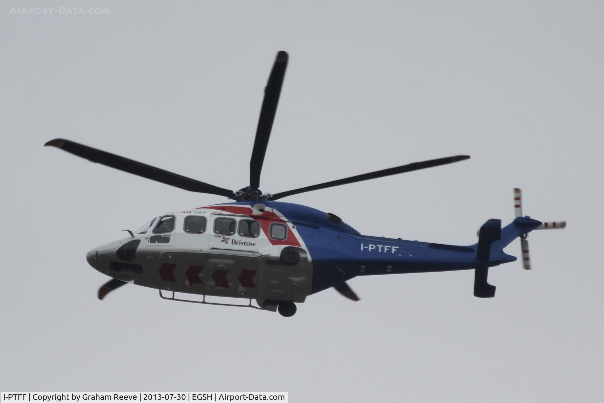 I-PTFF, AgustaWestland AW189 C/N 49005, Departing from Norwich.