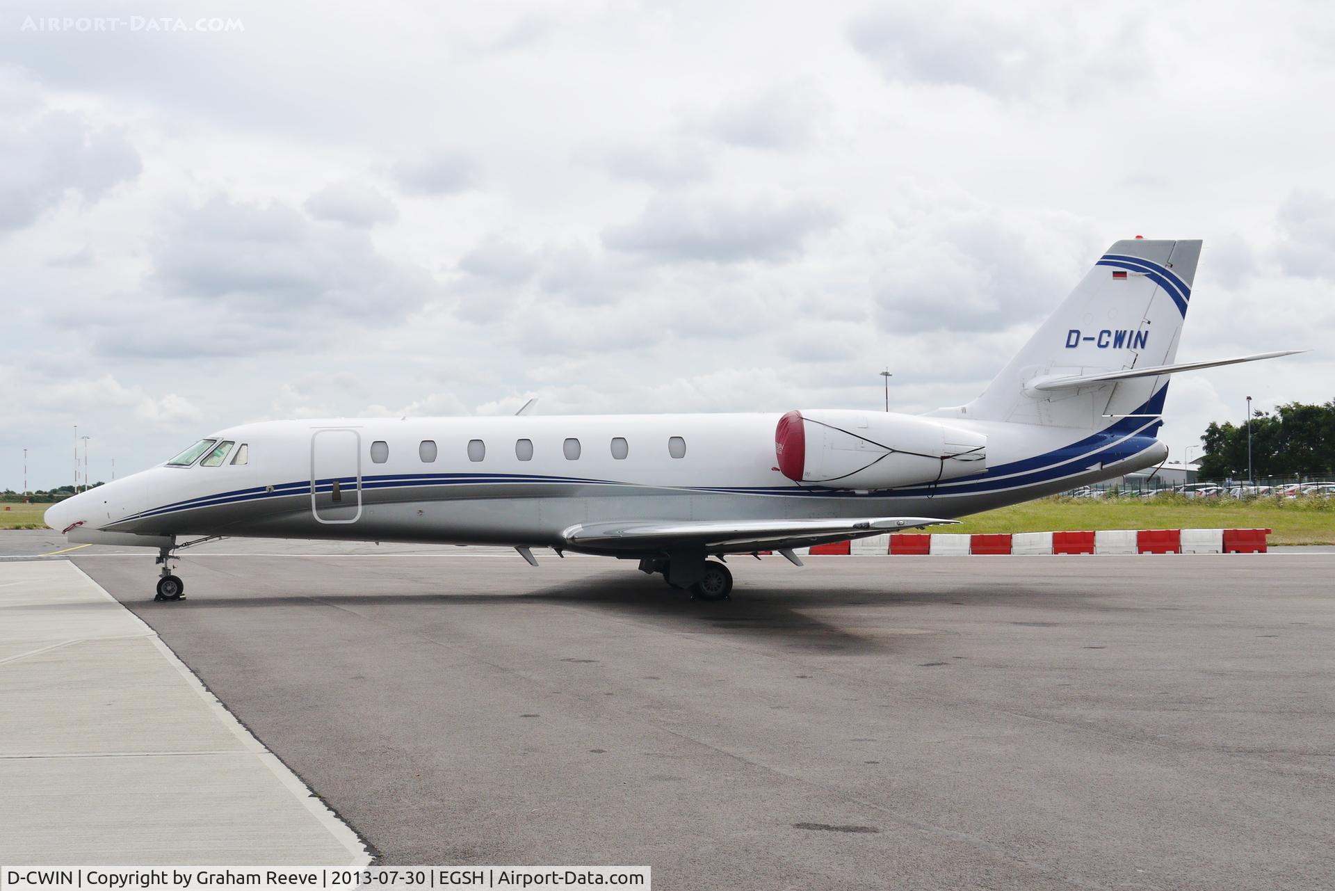 D-CWIN, 2011 Cessna 680 Citation Sovereign C/N 680-0305, Parked at Norwich.