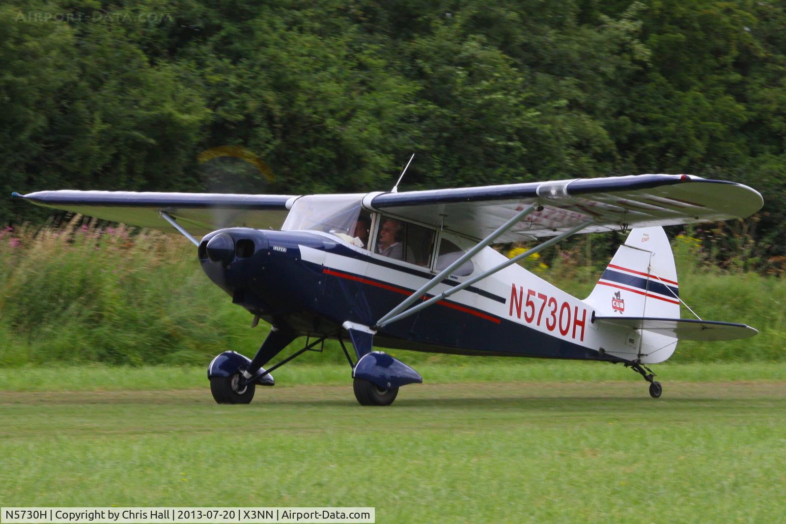N5730H, 1949 Piper PA-16 Clipper C/N 16-342, at the Stoke Golding stakeout 2013