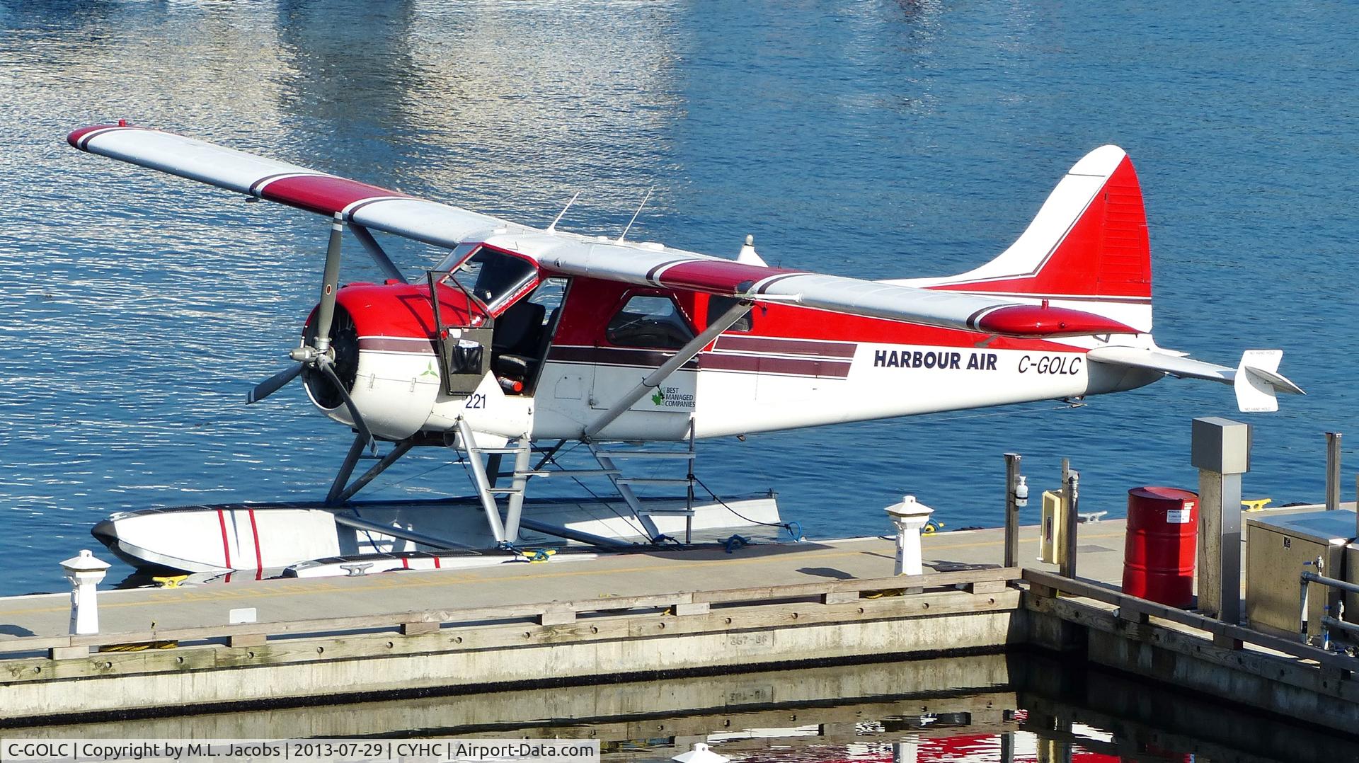 C-GOLC, 1953 De Havilland Canada DHC-2 Beaver Mk.1 C/N 1392, Harbour Air #221 tied at the dock in Coal Harbour.