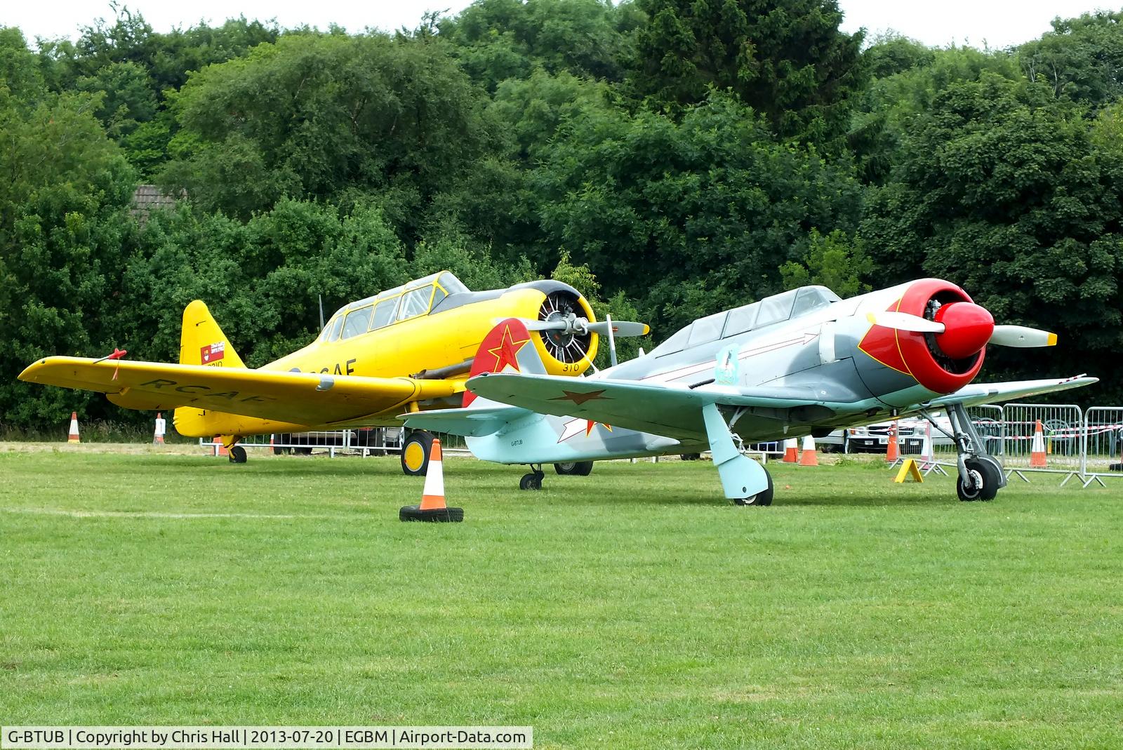 G-BTUB, 1956 Let C-11 (Yak-11) C/N 172623, at the Tatenhill Charity Fly in with G-BSBG Harvard 4
