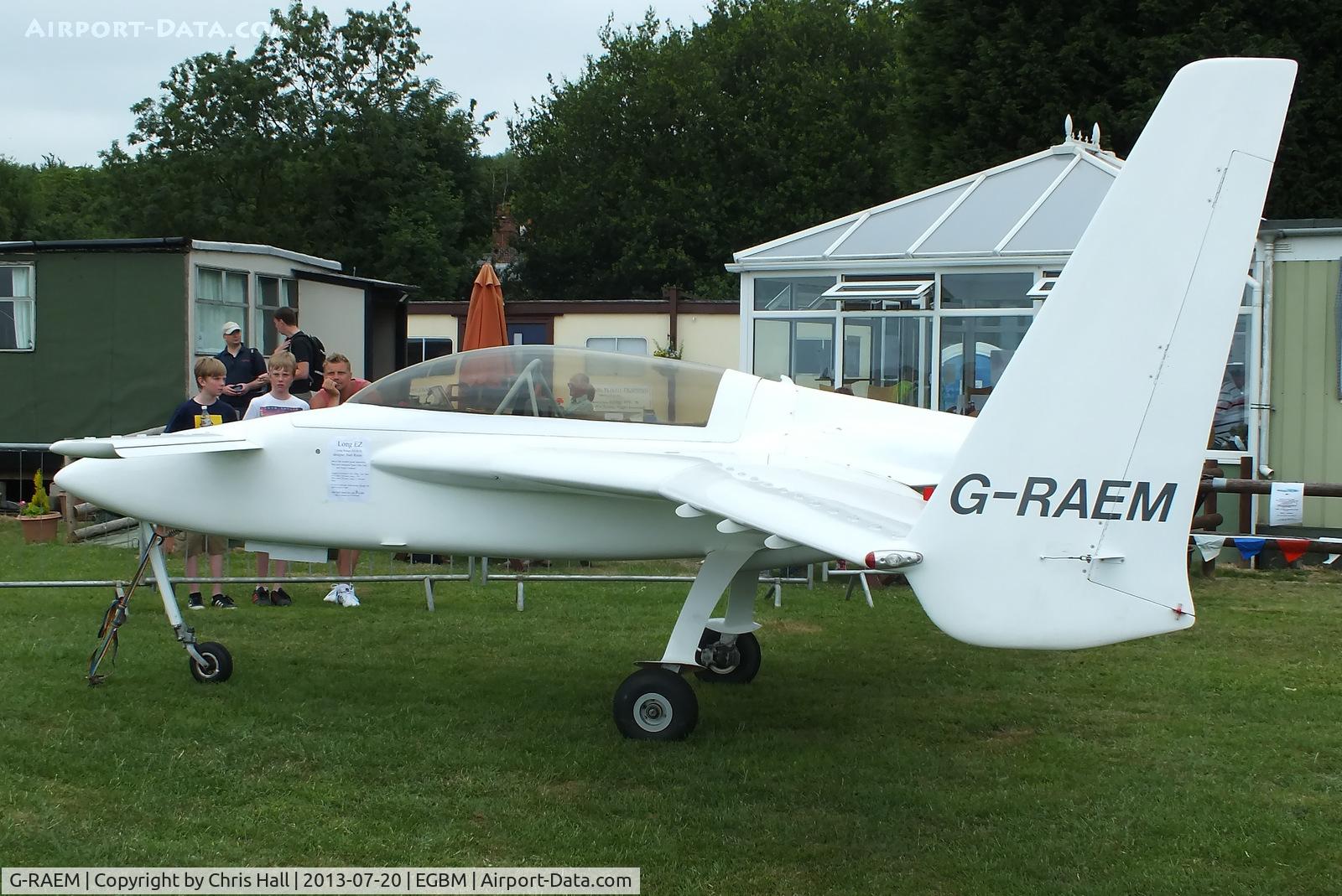 G-RAEM, 1985 Rutan Long-Ez C/N PFA 074A-10638, at the Tatenhill Charity Fly in