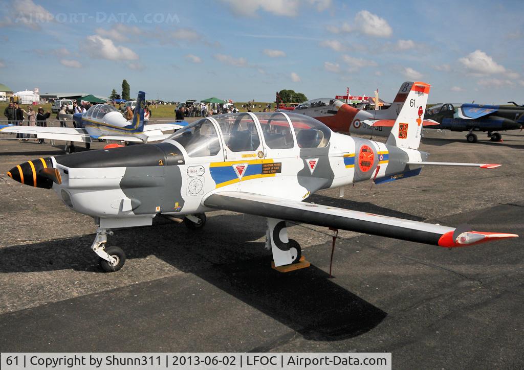 61, Socata TB-30 Epsilon C/N 61, Used as static aircraft during LFOC Open Day 2013... Stored aircraft now... Special 500000th hours c/s