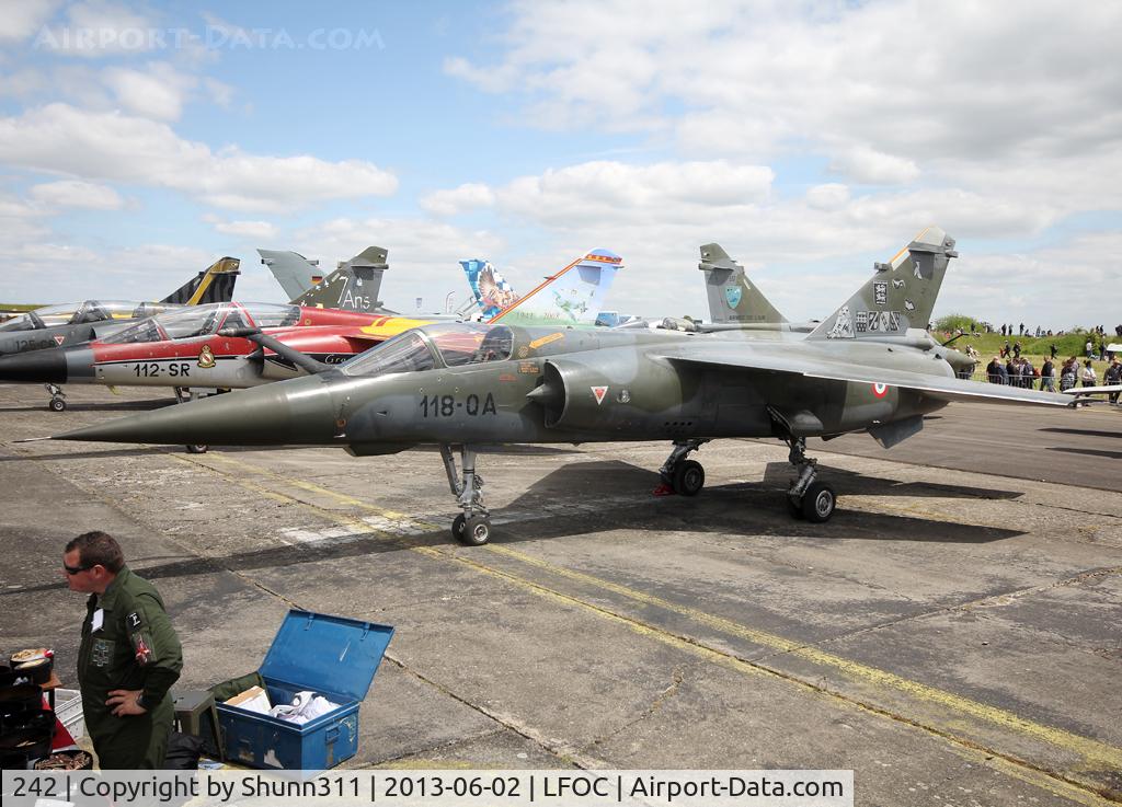 242, Dassault Mirage F.1CT C/N 242, Used as a static aircraft during LFOC Open Day 2013... Aircraft is now stored an wearing special tail c/s only on left side...