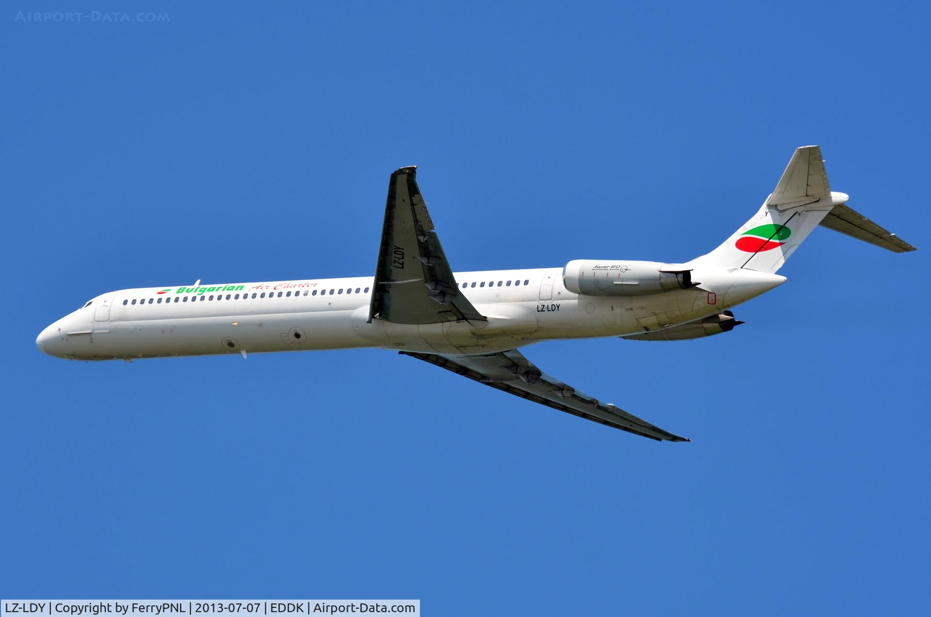LZ-LDY, 1985 McDonnell Douglas MD-82 (DC-9-82) C/N 49213, BUC MD82 taking off for a holiday flight to the Black Sea