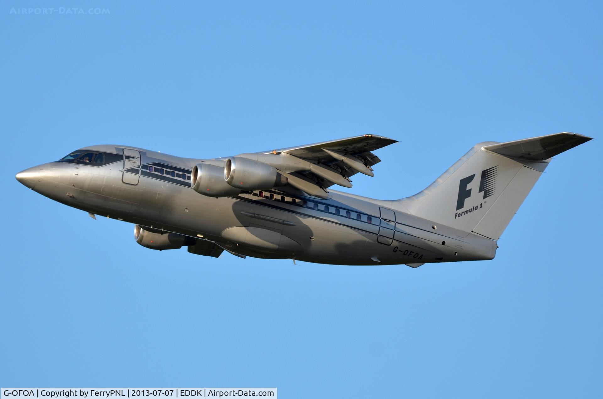 G-OFOA, 1983 British Aerospace BAe.146-100 C/N E1006, Take-off for Biggin Hill