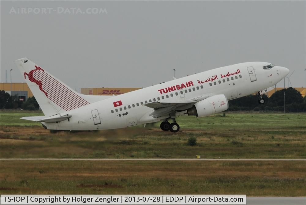 TS-IOP, 2000 Boeing 737-6H3 C/N 29500, Leaving LEJ on a carpet of hot air......