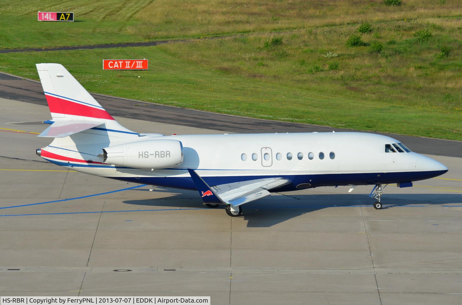 HS-RBR, 2008 Dassault Falcon 2000LX C/N 166, Redbull Racing DA2000LX departing CGN