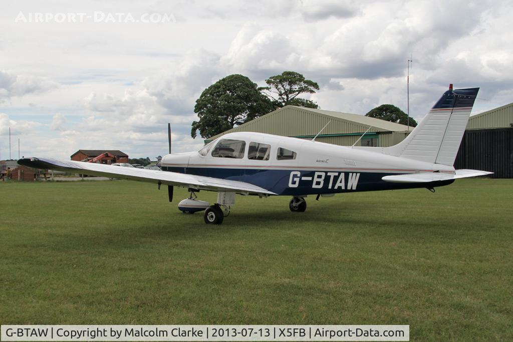G-BTAW, 1986 Piper PA-28-161 C/N 28-8616031, Piper PA-28-161 Cherokee Warrior II, Fishburn Airfield, July 2013.