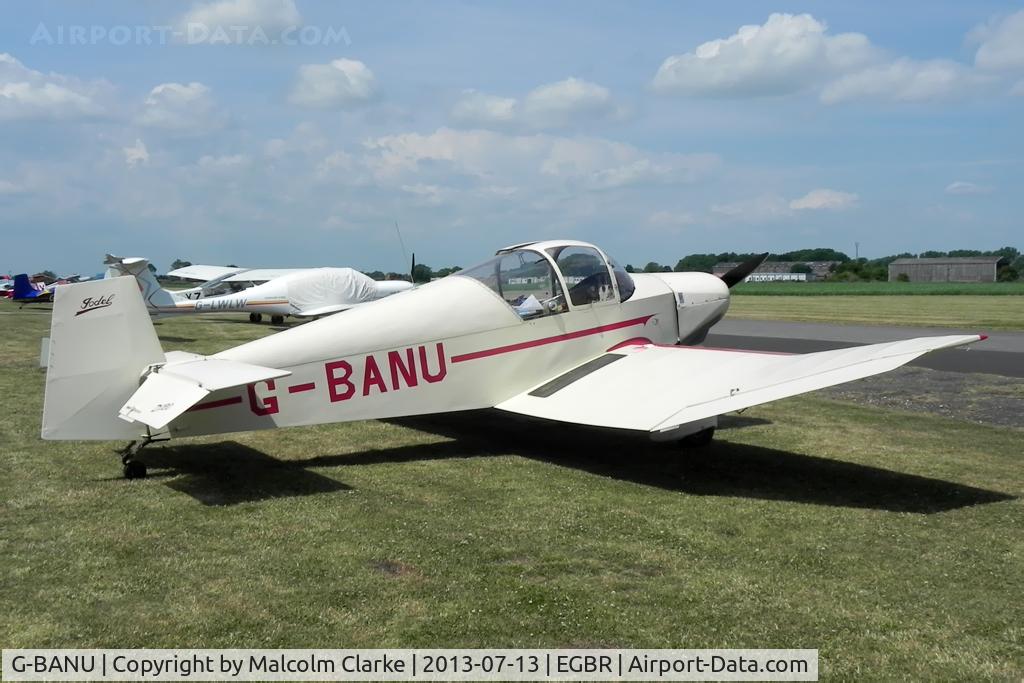 G-BANU, 1963 Wassmer (Jodel) D-120 Paris-Nice C/N 247, Jodel (Wassmer) D-120 Paris-Nice at The Real Aeroplane Company's Wings & Wheels Fly-In, Breighton Airfield, July 2013.