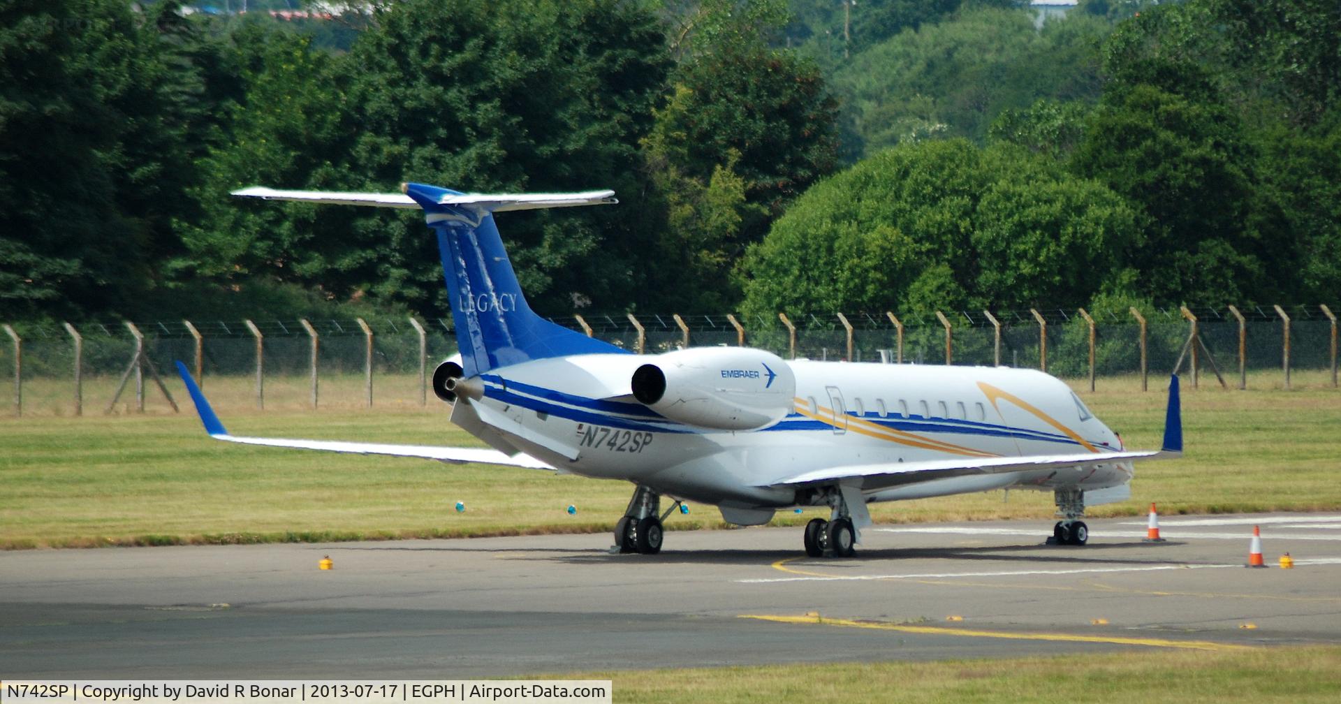 N742SP, 2005 Embraer EMB-135BJ Legacy C/N 14500884, Arrived in connection with The British Open Golf. Parked at Block 30