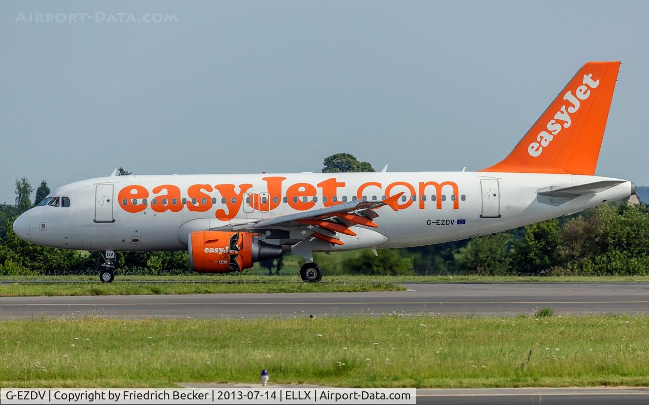 G-EZDV, 2008 Airbus A319-111 C/N 3742, decelerating after touchdown