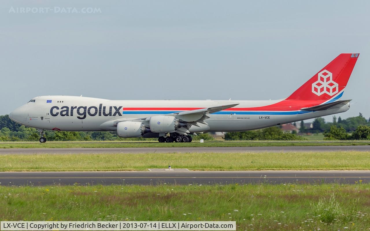 LX-VCE, 2012 Boeing 747-8R7F C/N 35810, departure via RW06