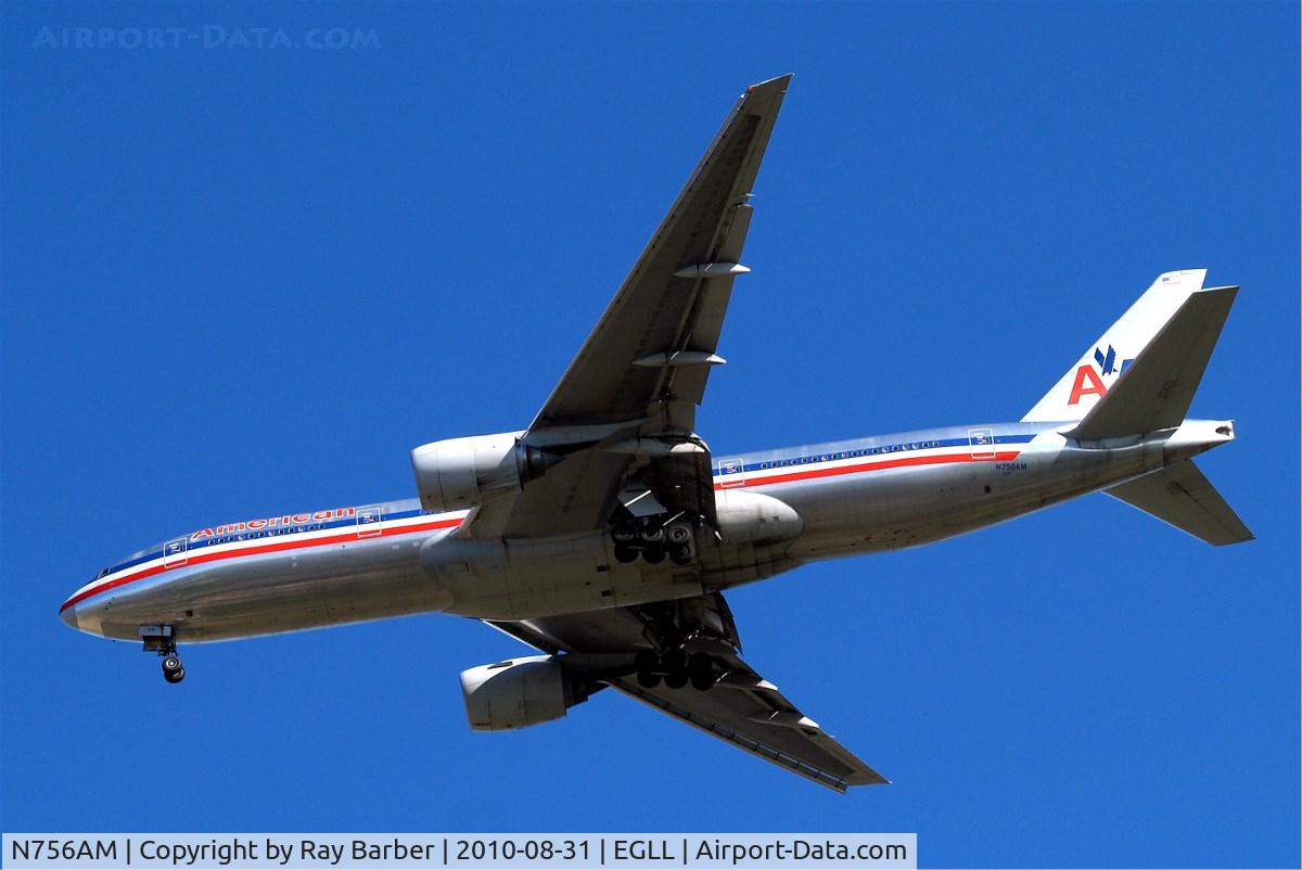 N756AM, 2001 Boeing 777-223 C/N 30264, Boeing 777-223ER [30264] (American Airlines) Home~G 31/08/2010 On approach 27R.