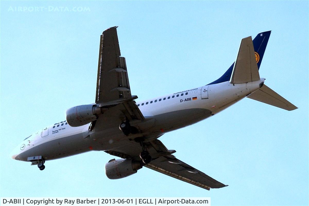 D-ABII, 1991 Boeing 737-530 C/N 24822, Boeing 737-530 [24822] (Lufthansa) Home~G 01/06/2013. On approach 27R.