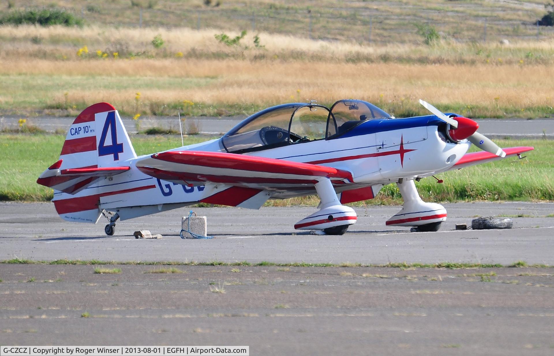 G-CZCZ, 1972 Mudry CAP-10B C/N 54, Visiting CAP-10B carrying race number 4. Previously registered OE-AYY