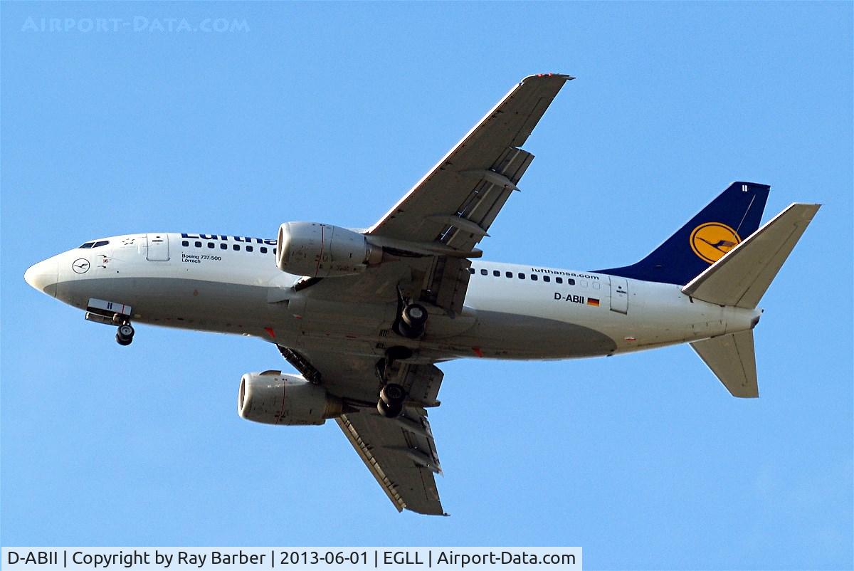 D-ABII, 1991 Boeing 737-530 C/N 24822, Boeing 737-530 [24822] (Lufthansa) Home~G 01/06/2013. On approach 27R.