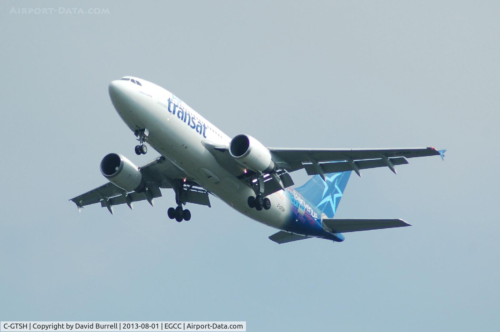 C-GTSH, 1991 Airbus A310-308 C/N 599, Air Transat Airbus A310-308 C-GTSH on approach to Manchester Airport.