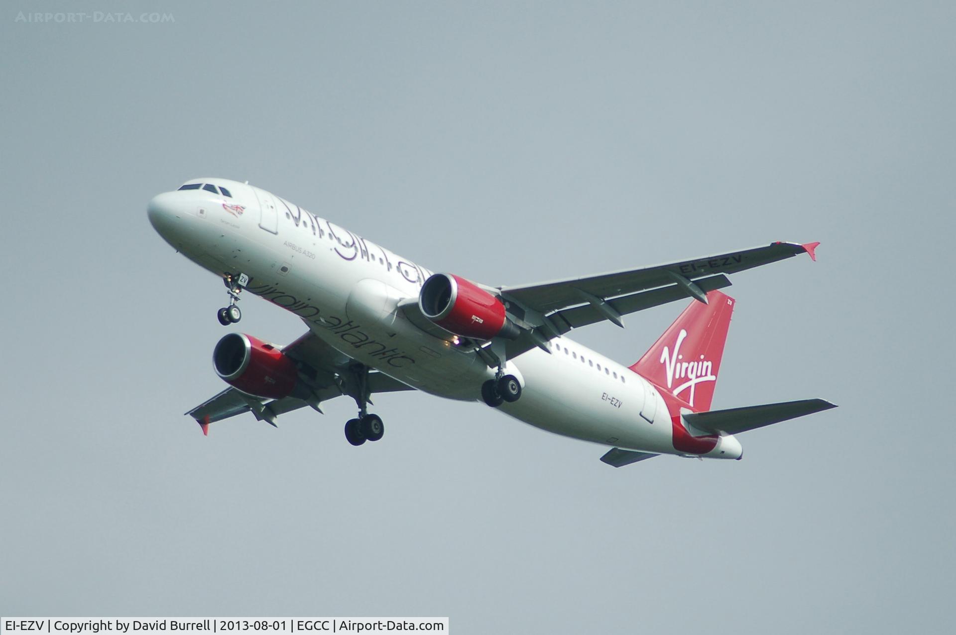 EI-EZV, 2003 Airbus A320-214 C/N 2001, Virgin Atlantic Airbus A320-214 EI-EZV on approach to Manchester Airport.