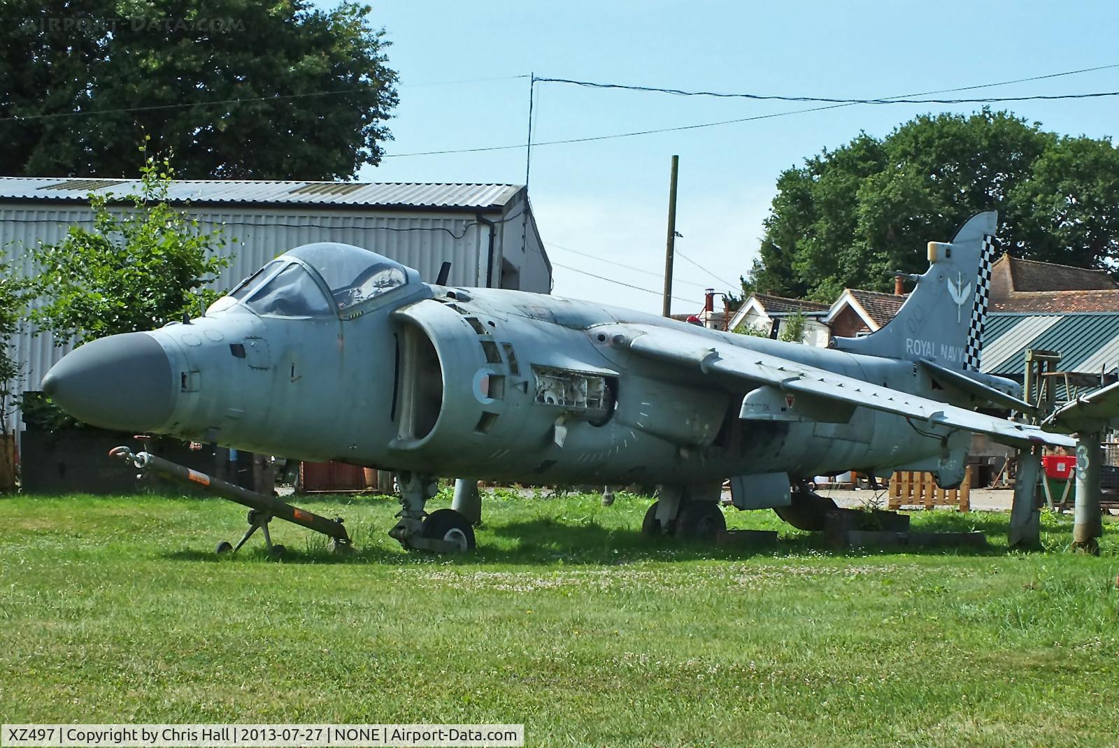 XZ497, 1982 British Aerospace Sea Harrier F/A2 C/N 41H-912021/P1/P33, stored in the  Aerospace Logistics yard, Charlwood, Surrey