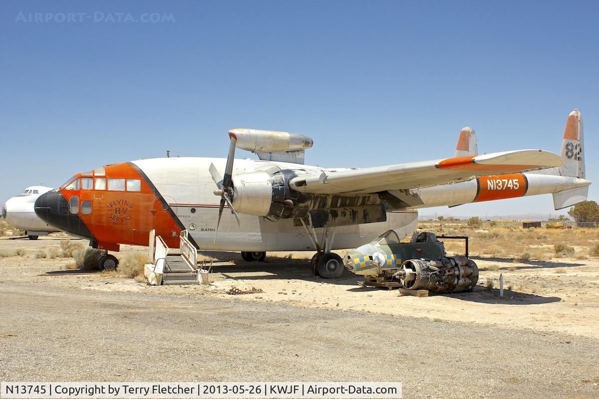 N13745, 1948 Fairchild C-119B Flying Boxcar C/N 10304, At Milestones of Flight Museum at Lancaster CA