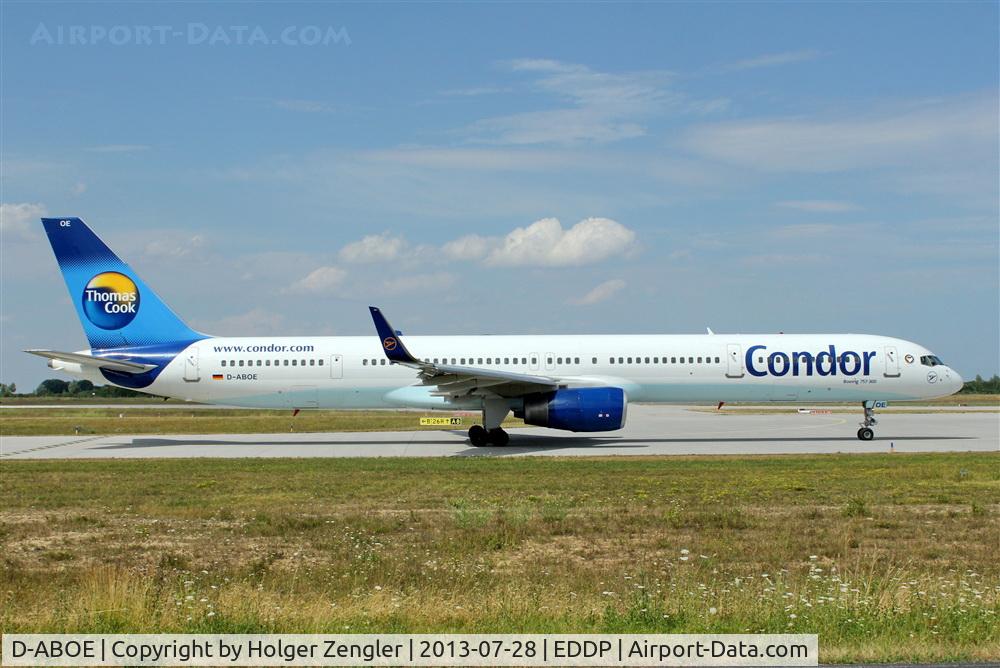 D-ABOE, 1999 Boeing 757-330 C/N 29012, Taxiing to A8 for take-off on rwy 26R.....