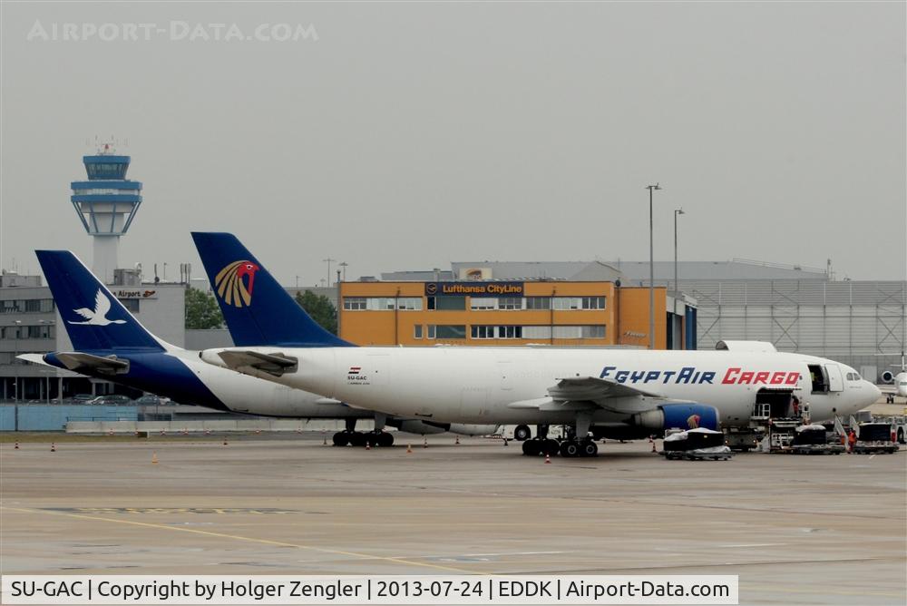 SU-GAC, 1983 Airbus A300B4-203(F) C/N 255, View to a cargo apron....