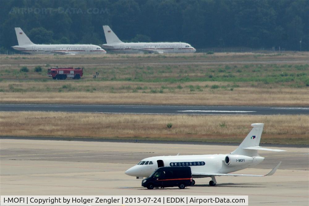I-MOFI, 2010 Dassault 2000LX C/N 213, In background two aircrafts of GAF-Flugbereitschaft, the preferred airline of german politicians.....