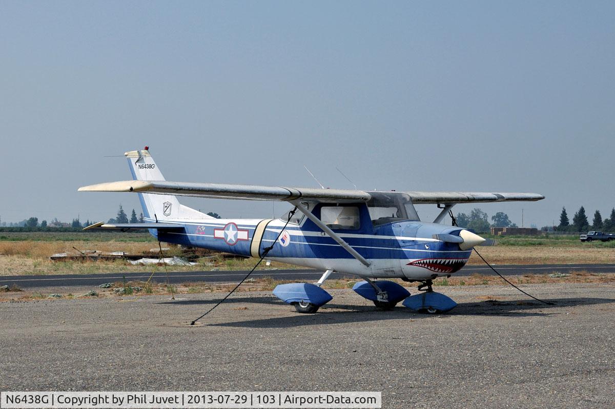 N6438G, 1970 Cessna 150K C/N 15071938, Another aircraft on neglected aircraft row at Lodi Airport, California.