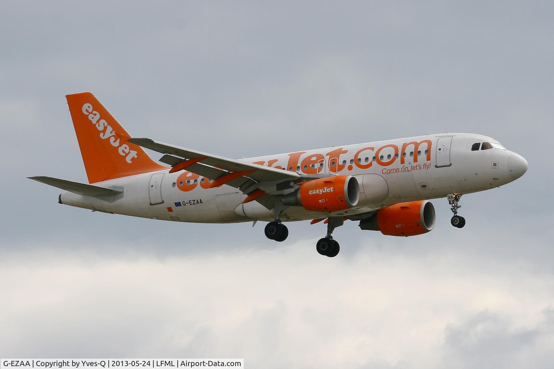 G-EZAA, 2006 Airbus A319-111 C/N 2677, Airbus A319-111, Short approach rwy 31L, Marseille-Provence Airport (LFML-MRS)