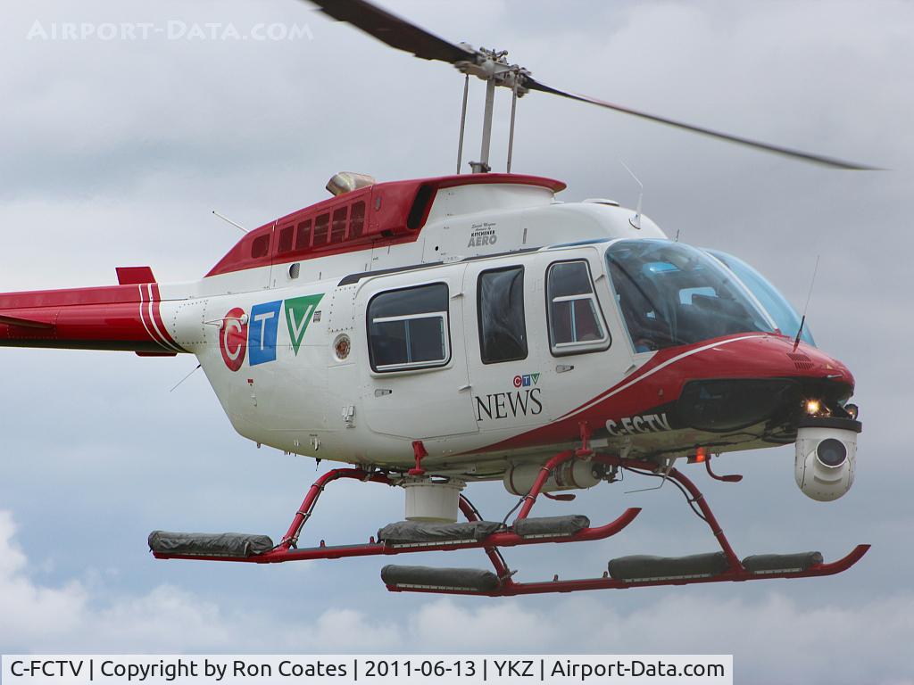 C-FCTV, 2007 Bell 206L-4 LongRanger IV LongRanger C/N 52351, This 2007 Bell 206L-4 operated by CTV News, prepares to land at Buttonvolle Airport