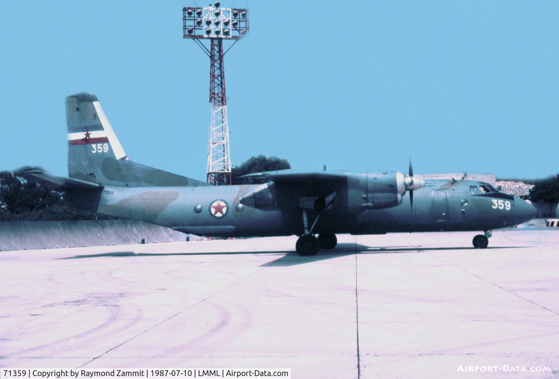 71359, Antonov An-26 C/N 3606, An-26 71359/359 Yugoslav Air Force