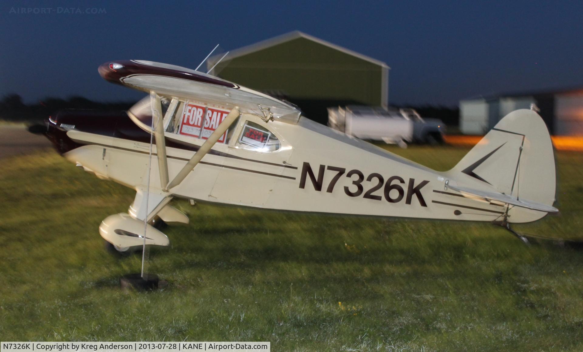 N7326K, 1950 Piper PA-20 Pacer C/N 20-234, Piper PA-20 Pacer on a grass pad near Cirrus Flight Ops.
