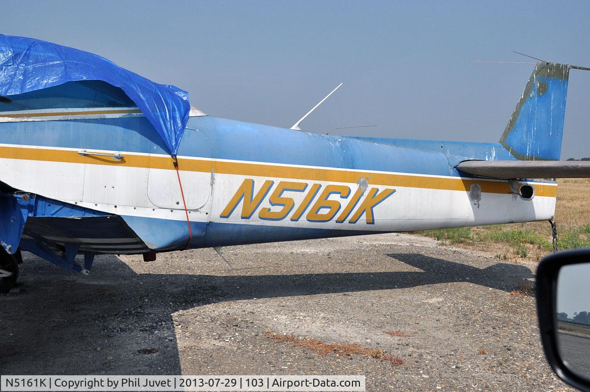 N5161K, 1950 Ryan Navion B C/N NAV-4-2061B, Rotting away at the Lodi Airport, California. In 2005 it had no fin or rudder. Now it has a vertical fin.