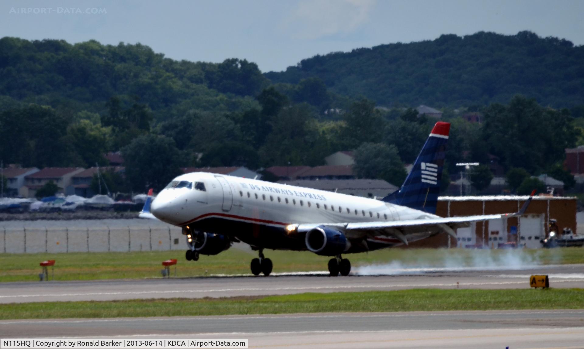 N115HQ, 2007 Embraer 175LR (ERJ-170-200LR) C/N 17000182, Landing DCA