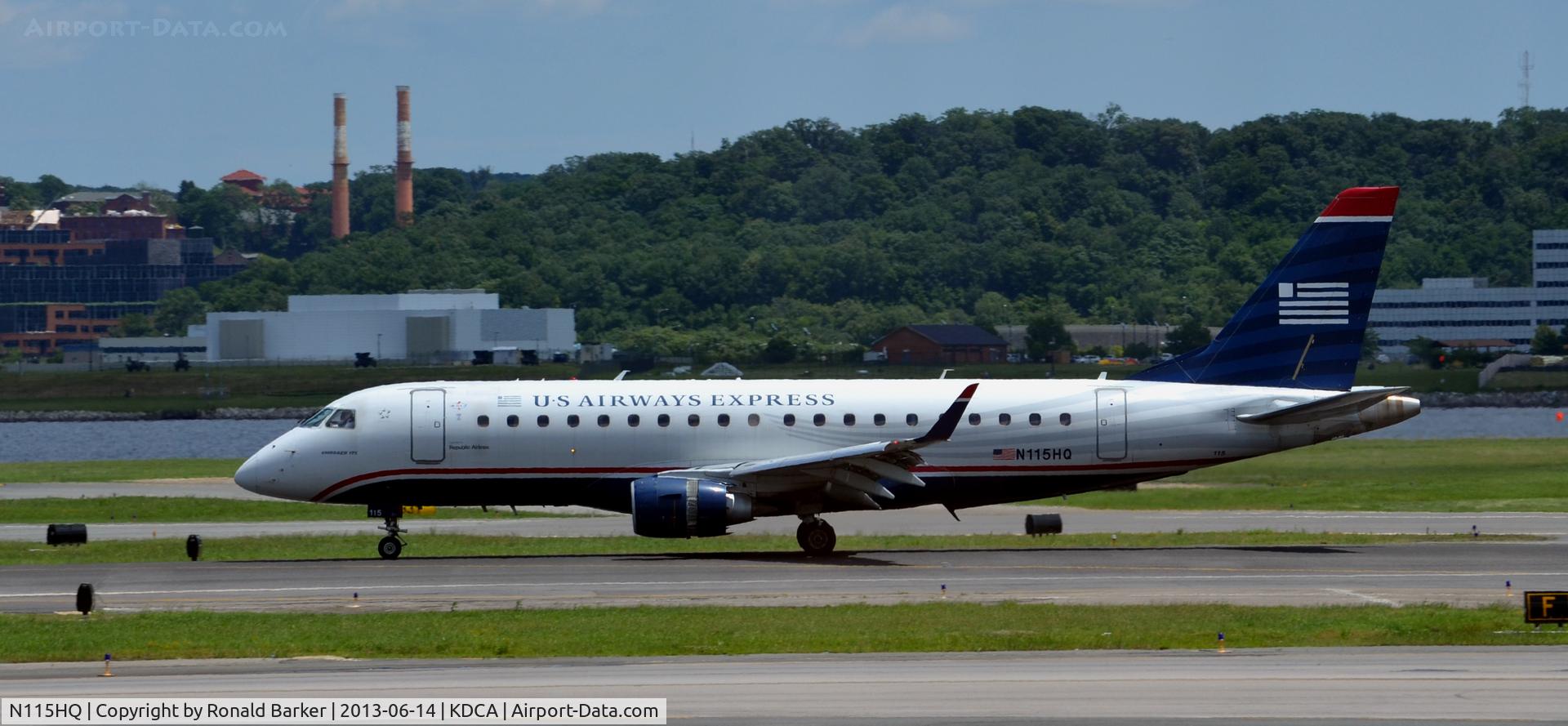 N115HQ, 2007 Embraer 175LR (ERJ-170-200LR) C/N 17000182, Landing DCA