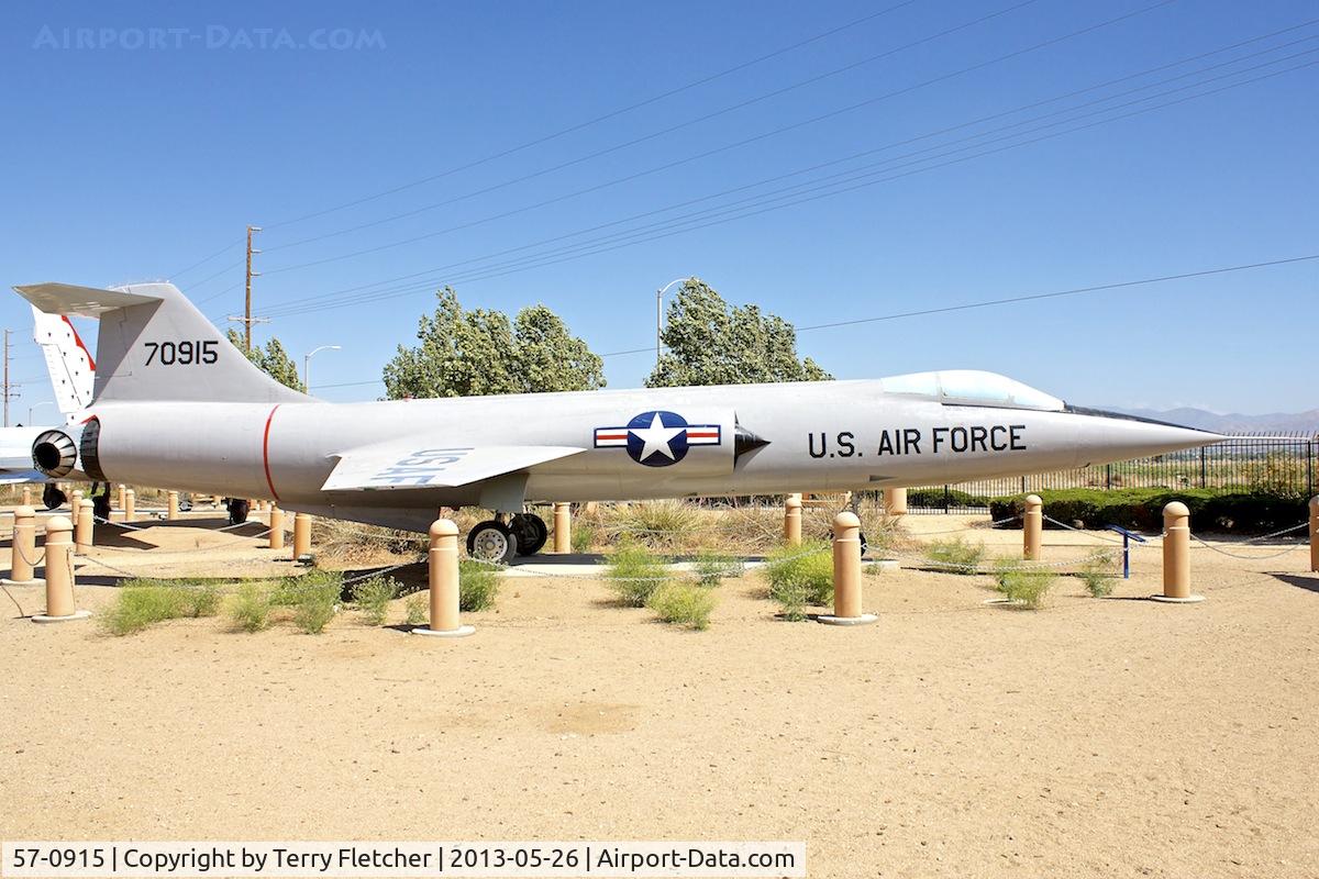 57-0915, Lockheed F-104C Starfighter C/N 383-1232, Exhibited at the Joe Davies Heritage Airpark at Palmdale Plant 42, Palmdale, California