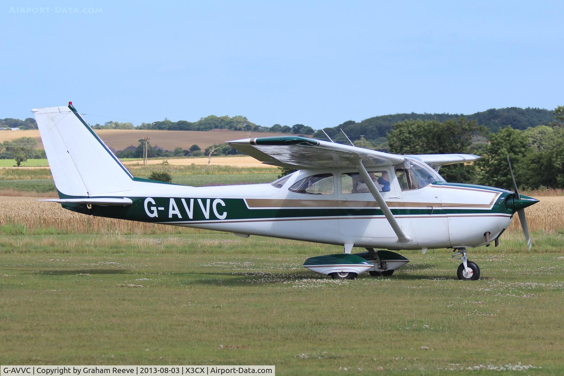 G-AVVC, 1967 Reims F172H Skyhawk C/N 0443, Just landed at Northrepps.
